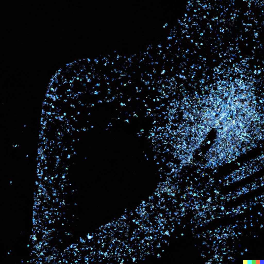 a representation of anxiety, covered in exploding crystals